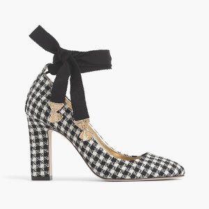 J. Crew Ankle Wrap Pumps in Houndstooth Size 8